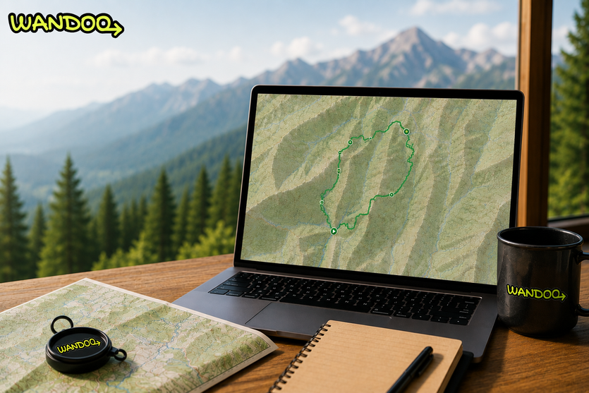 Interactive web-based hiking route planner on a map