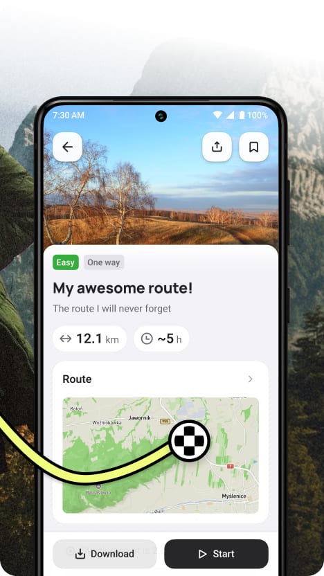 Taking the planned hike from home to the trailhead
